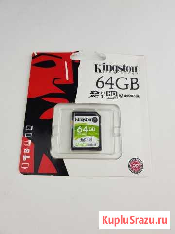 Карта памяти Kingston Canvas Select sdxc 64 гб (SD Вологда - изображение 1