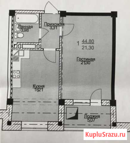 1-к квартира, 45 кв.м., 9/10 эт. Черкесск - изображение 1