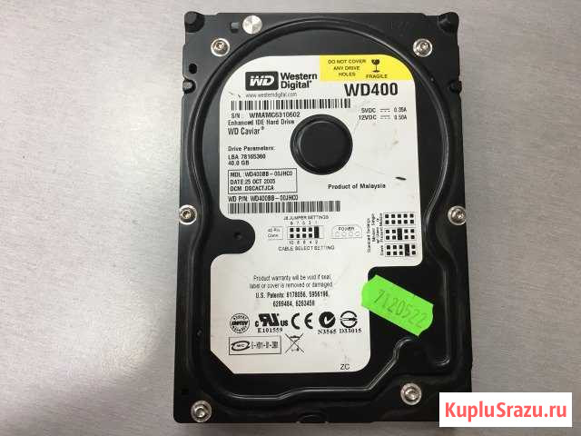 HDD 3.5 IDE WD400BB-00jhco 40Gb (б/у) Североморск - изображение 1