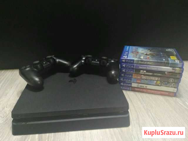Playstation 4 Slim 1 TB + 2 джойстика + игры Раменское - изображение 1