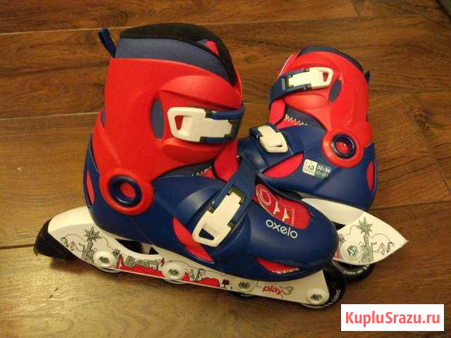 Роликовые коньки play 3 oxelo 32-34р-р (20-21,5см) Москва - изображение 1
