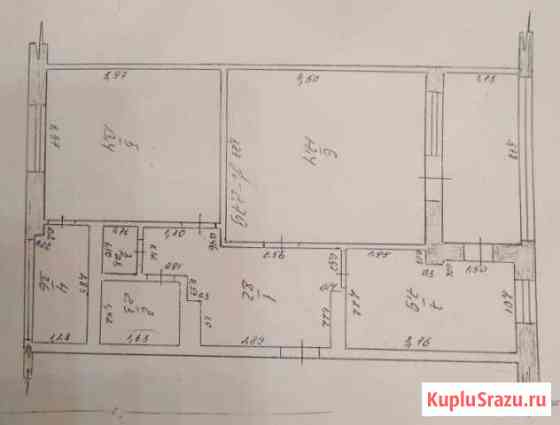 2-к квартира, 56.9 кв.м., 1/3 эт. Красный Яр