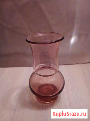 Ваза стеклянная розовая Луга - изображение 1