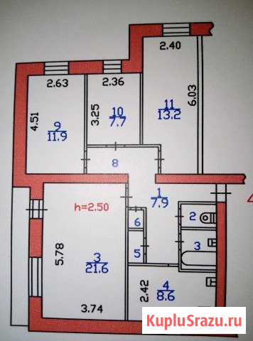 4-к квартира, 80 кв.м., 2/3 эт. Тоншалово - изображение 1