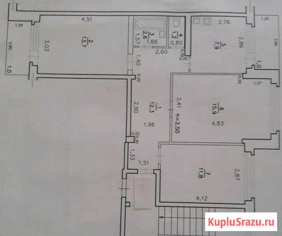 3-к квартира, 68 кв.м., 5/5 эт. Краснокаменск - изображение 1