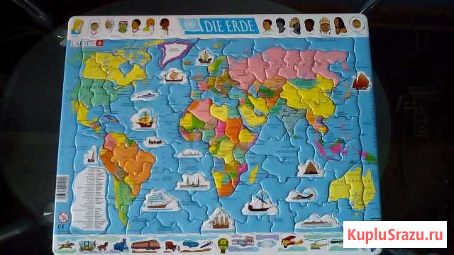 Паззл Карта мира на немецком языке Сыктывкар - изображение 1