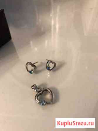 Серьги и кулон серебро Москва