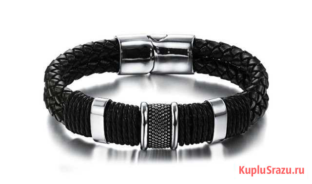 Кожаный и металлический браслет Таганрог - изображение 1