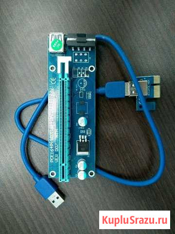 Переходник PCI-E x1 x16 (райзер) Саранск - изображение 1
