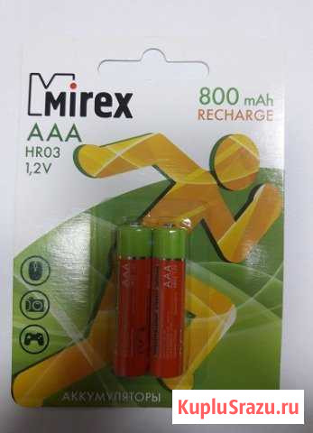 Аккумулятор Mirex aaа 800mAH NiMh, блистер 2 Калининград - изображение 1