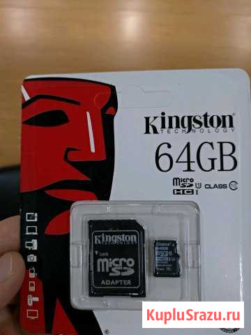 Карта памяти micro sd новая kingston 64 Gb Сыктывкар - изображение 1