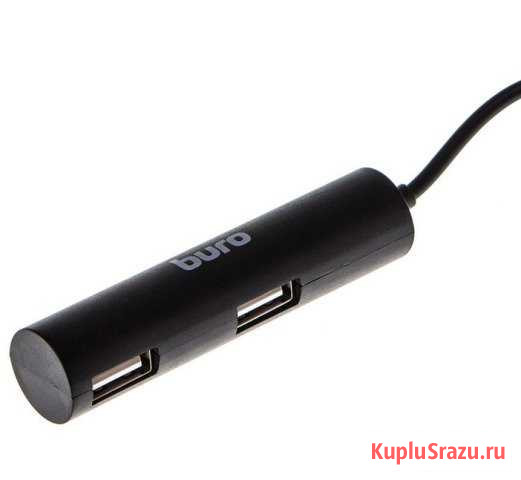 Хаб USB 2.0 Buro BU-HUB4-0,5R-U2.0 4порт. Черный Владивосток - изображение 1