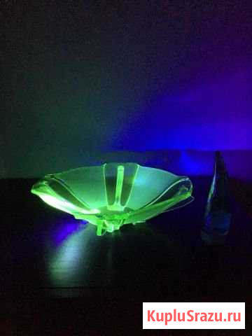 Урановое Стекло ваза для фруктов конфет Красногорск - изображение 1