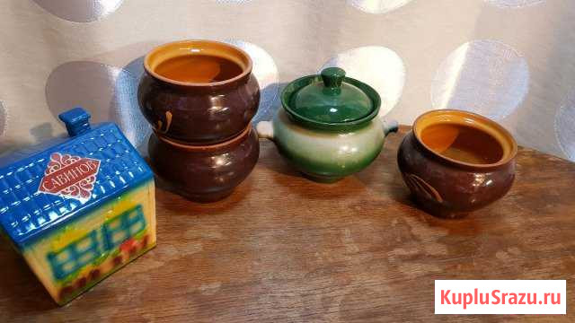 Глиняные горшочки, кружка и копилка Савинов Электрогорск - изображение 1