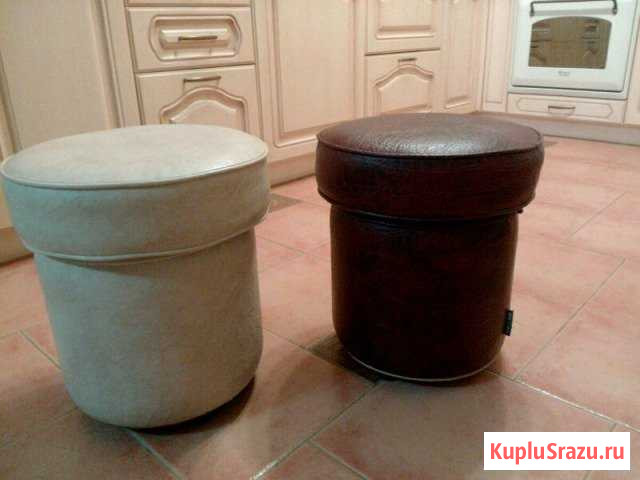 Пуфик 2 штуки кожанные Курск - изображение 1