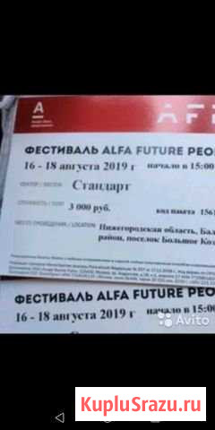 Билет на фестиваль Alfa future People Нижний Новгород - изображение 1