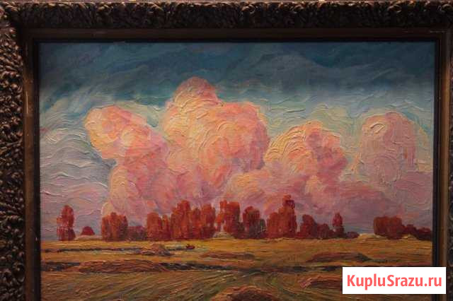 Коллекционная картина.Облака над стогами Саранск - изображение 1