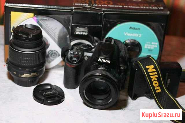 Зеркальный фотоапарат Nikon 3100 +портретник Вологда - изображение 1