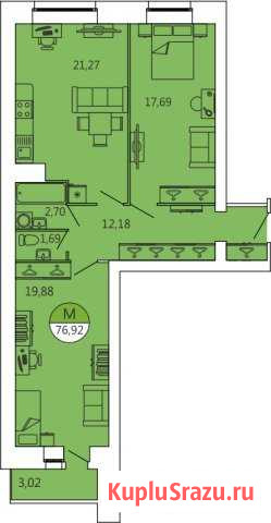 3-к квартира, 77 кв.м., 1/12 эт. Архангельск - изображение 1