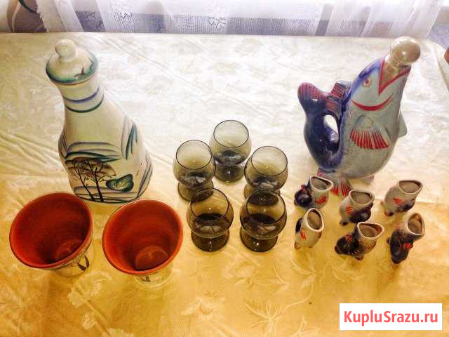 Набор для саке, рюмки, графин Рыбки Климовск - изображение 1