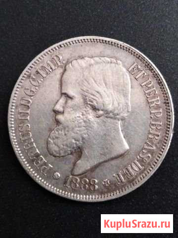 Монета 500 рейсов 1888 г. Бразилия серебро Симферополь - изображение 1