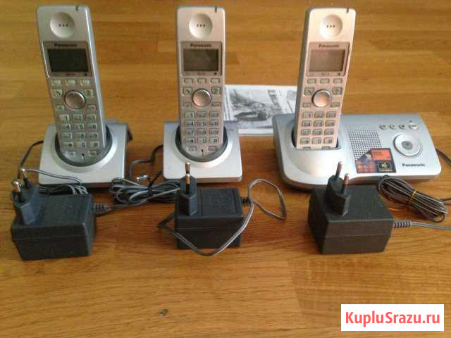Телефон Panasonic KX-TG7125RU плюс 2 трубки Челябинск - изображение 1
