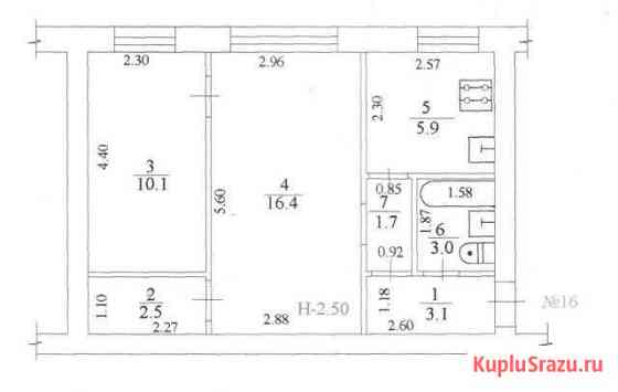 2-к квартира, 43 кв.м., 2/4 эт. Жирновск