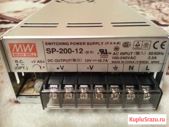 Блок питания 12В, meanwell SP-200-12 (новый) Воронеж - изображение 1