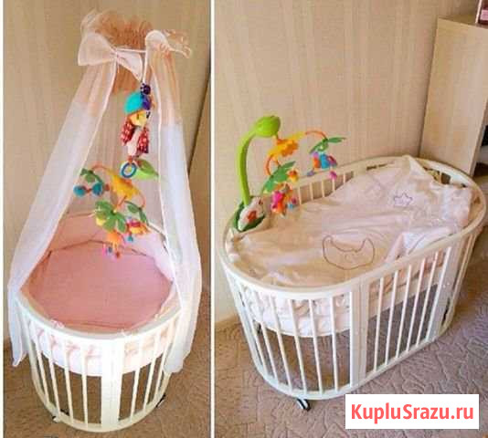 Круглая кроватка 7 в 1 + матрасы и крепление балда Пироговский - изображение 1
