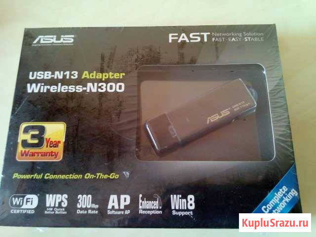 Продаю WI Fi адаптер asus USB N13 300Mb/c новый Евпатория - изображение 1