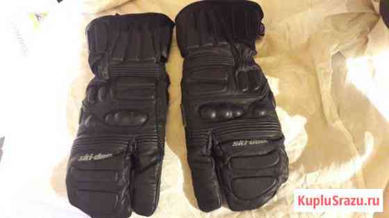 Перчатки мужские кожаные Hybrid Leather Mitts Никель