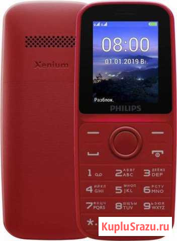 Телефон Philips Xenium E109 Dual Sim Red Санкт-Петербург - изображение 1