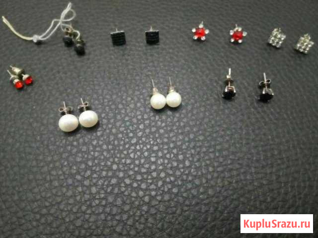 Серебряные сережки пусеты- 8шт Пенза - изображение 1