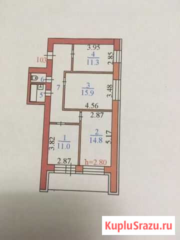 3-к квартира, 70 кв.м., 8/9 эт. Федоровский - изображение 1