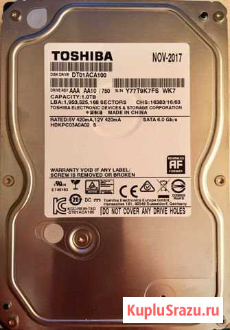 Жесткий диск Toshiba 1Tb Белгород - изображение 1