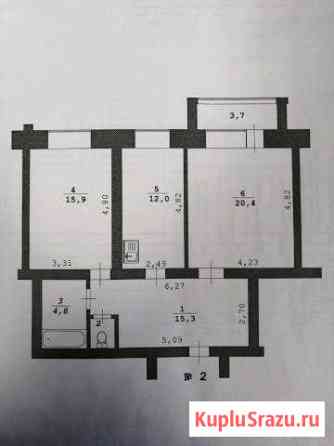 2-к квартира, 74 кв.м., 1/5 эт. Советский