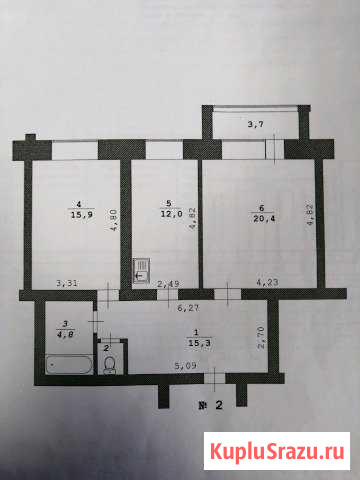 2-к квартира, 74 кв.м., 1/5 эт. Советский - изображение 1