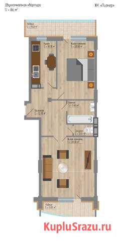 2-к квартира, 92 кв.м., 2/13 эт. Новороссийск - изображение 1