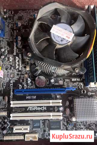 LGA1155 ASrock H61M +4GB DDR3 2133MHz+CPU Core i3 Шахты - изображение 1