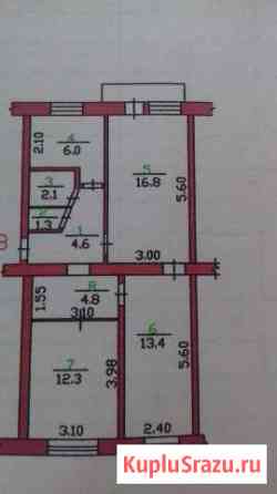 3-к квартира, 64.1 кв.м., 5/5 эт. Ливны