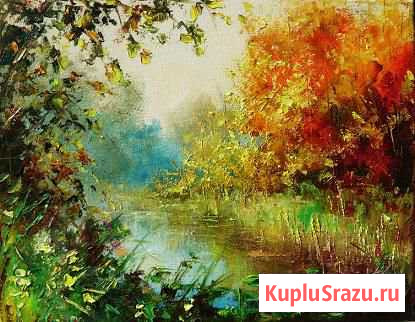 Картина Лесной пруд. Оригинал. Холст, масло Апатиты - изображение 1