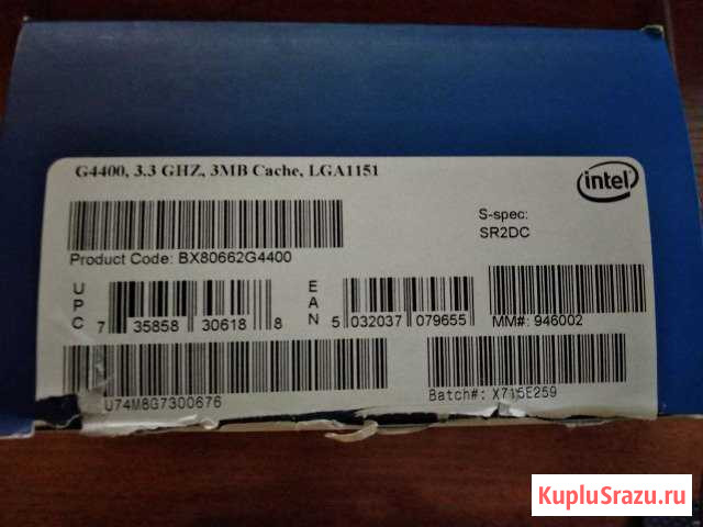 Процессор intel Pentium G4400 LGA1151 BOX Чебоксары - изображение 1