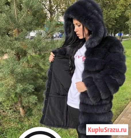 Шуба с капюшоном из песца. Арт: 3808 Новоалтайск - изображение 1