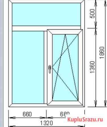 Пластиковое окно 1860х1320 под заказ Сургут