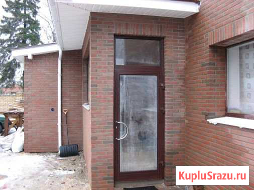 Дверь пластиковая входная коричневая Курск - изображение 1