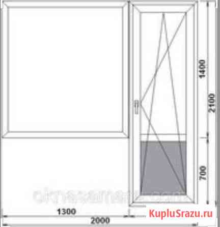 Пластиковый балконный выход 2100х2000 под заказ Сургут