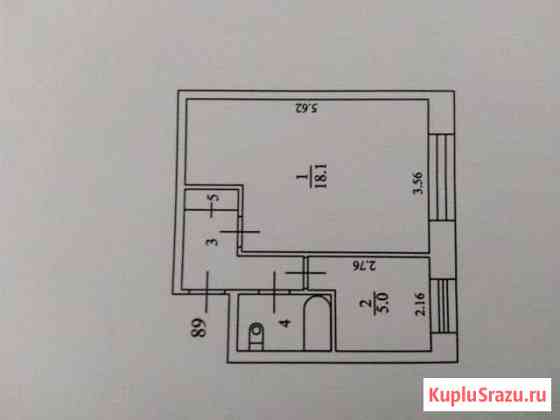 1-к квартира, 29.6 кв.м., 3/5 эт. Радужный