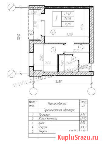 1-к квартира, 36 кв.м., 2/3 эт. Белгород - изображение 1