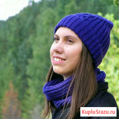 Вязаный комплект шапка и снуд Асбест - изображение 1