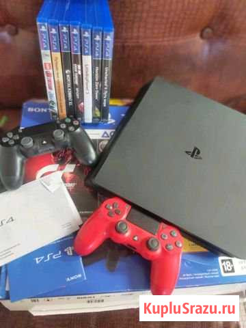 PlayStation 4, 500 gb, 2 геймпада, куча игр Суджа - изображение 1